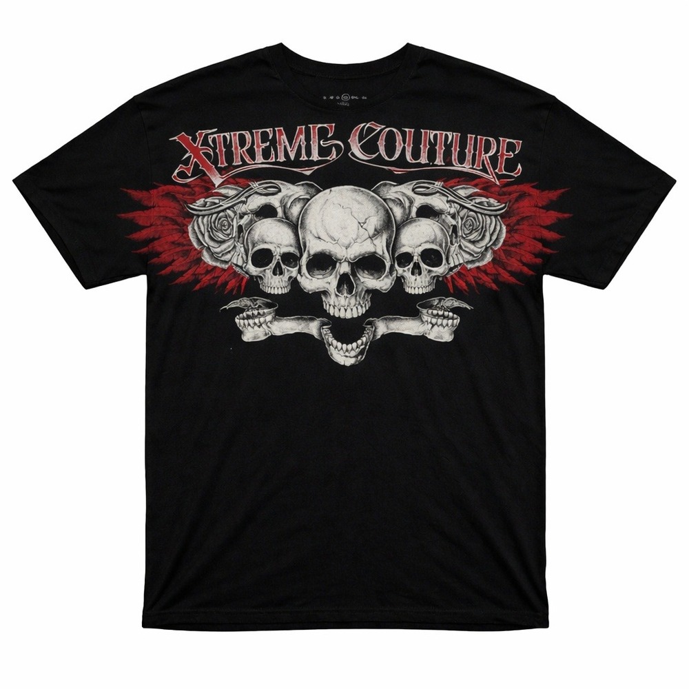 Xtreme Couture T-Shirt Mens XL Black The Muscle Shark Sean Sherk Skull Grunge